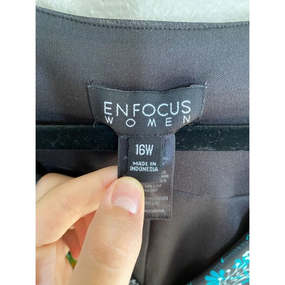 En Focus Womens 16W Mixed Print Sleeveless Dress V-Neck Polyester Summer Casual - Picture 4 of 8